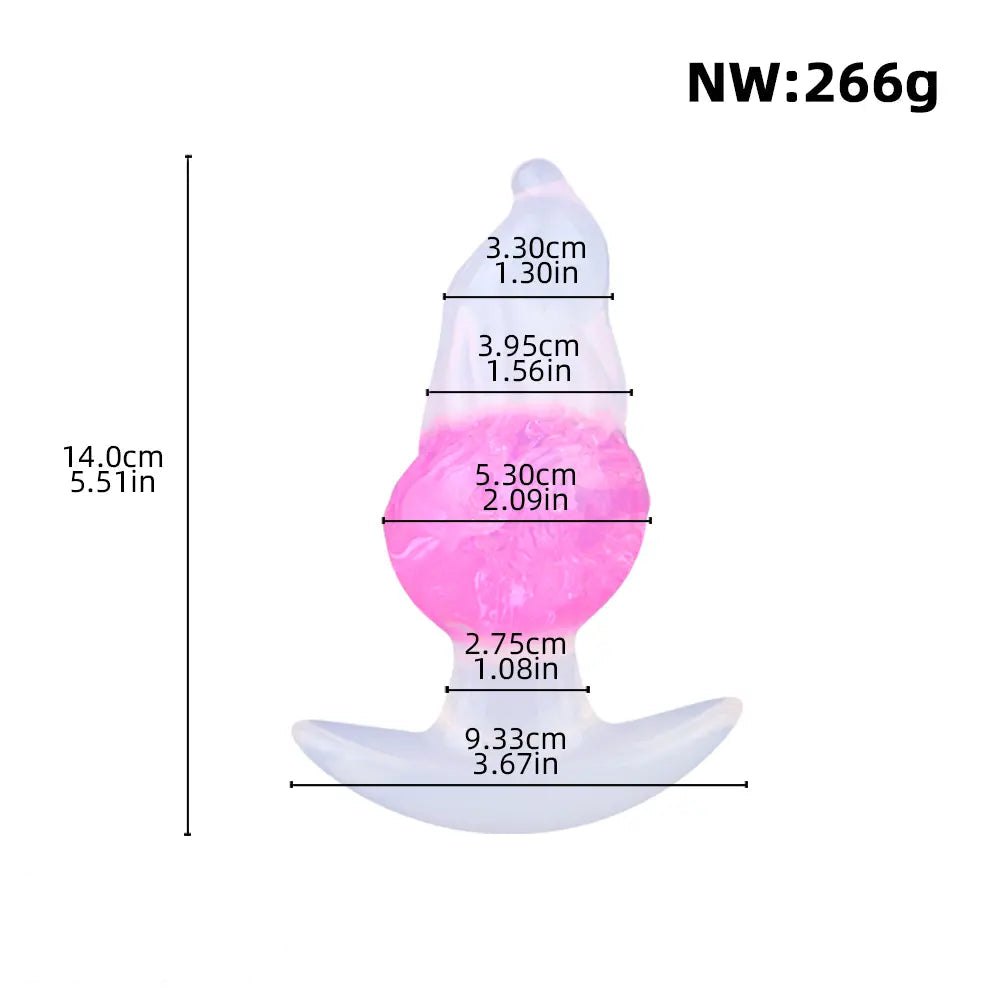 Pink Glitter ball silicone anal plug