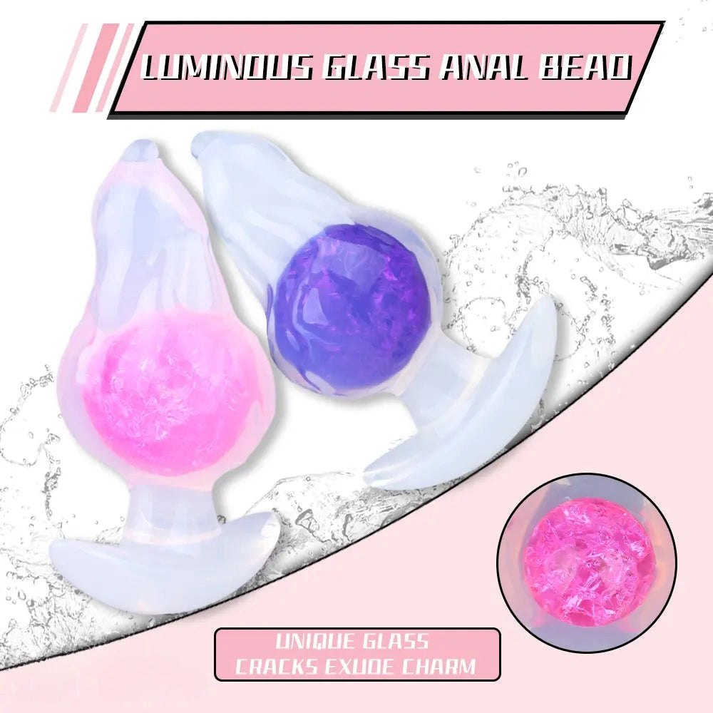 Glitter ball silicone anal plug, photo 3