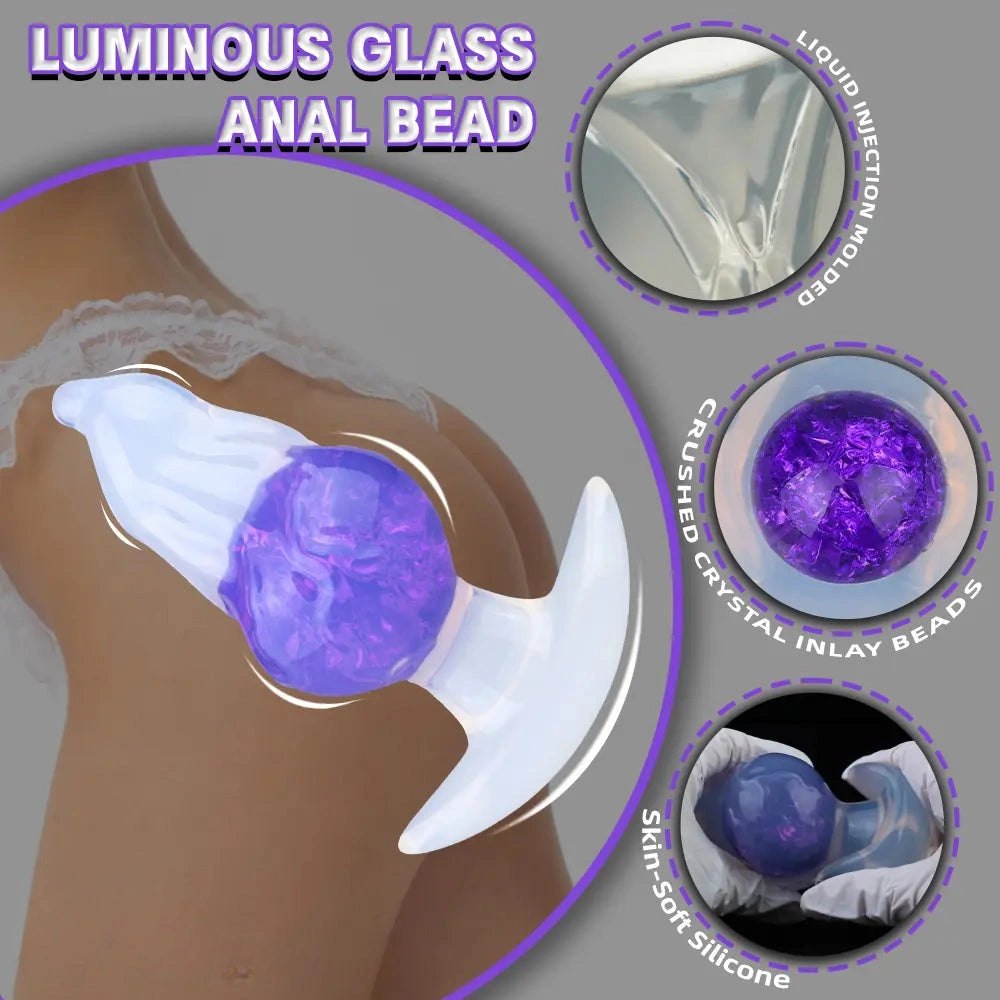 Glitter ball silicone anal plug, photo 4