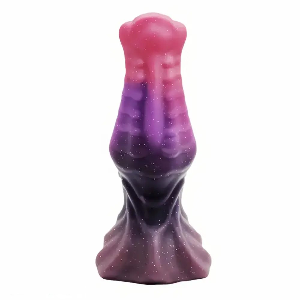 Pink purple black glitter ombre fantasy dildo, photo 1