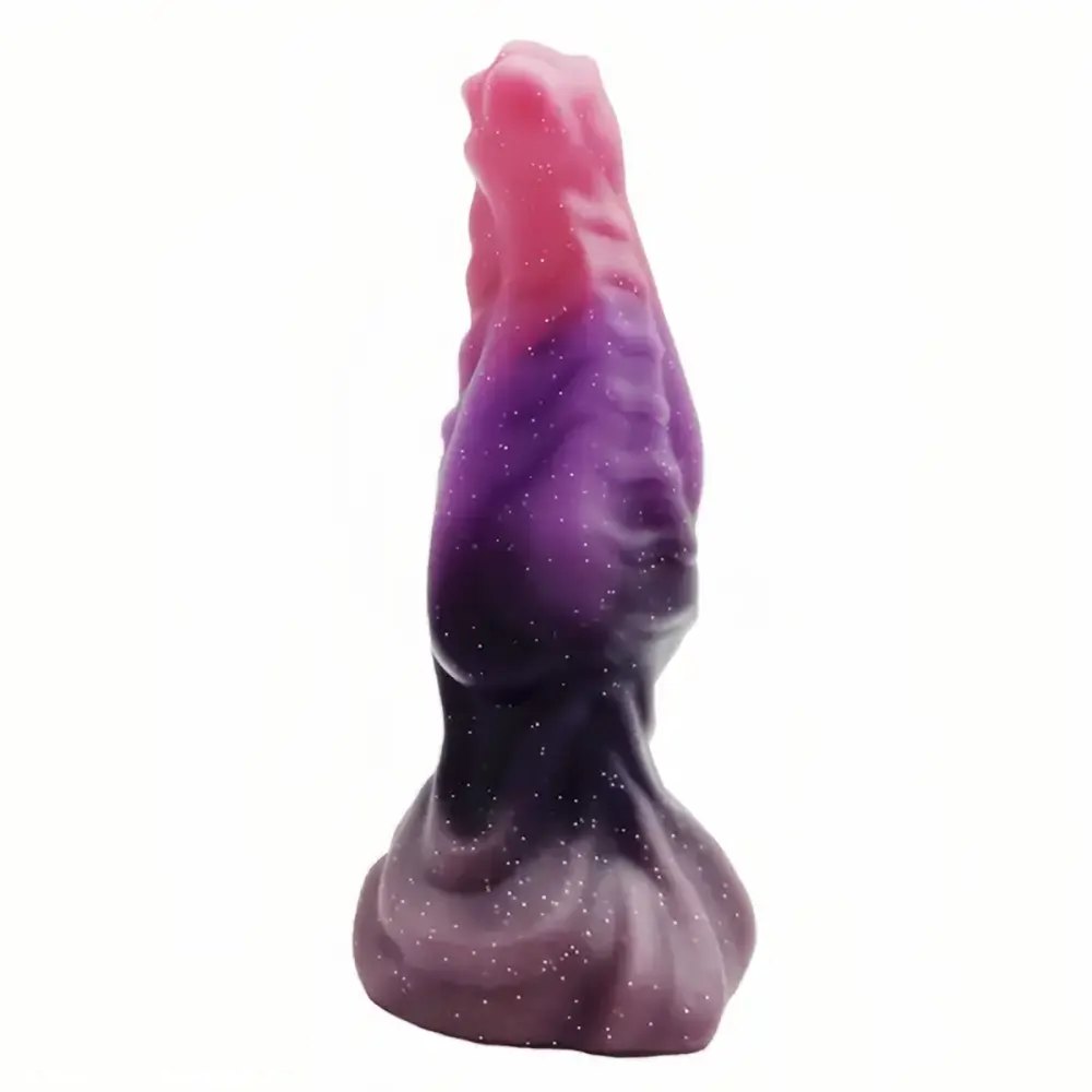 Pink purple black glitter ombre fantasy dildo, photo 2