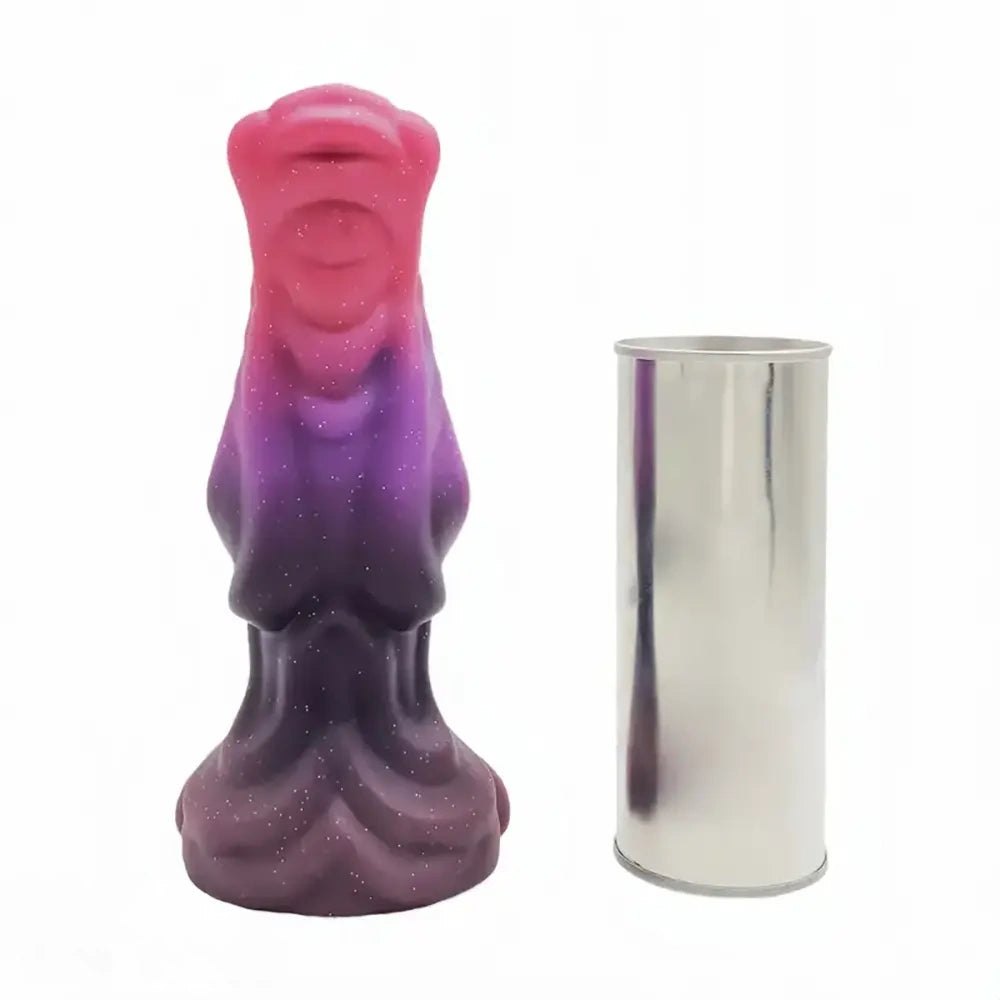 Pink purple black glitter ombre fantasy dildo, photo 4