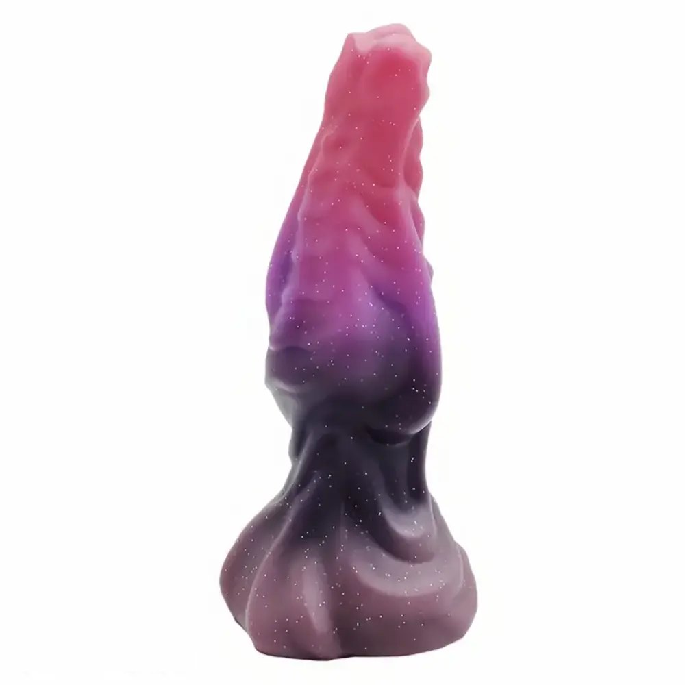 Pink purple black glitter ombre fantasy dildo, photo 5