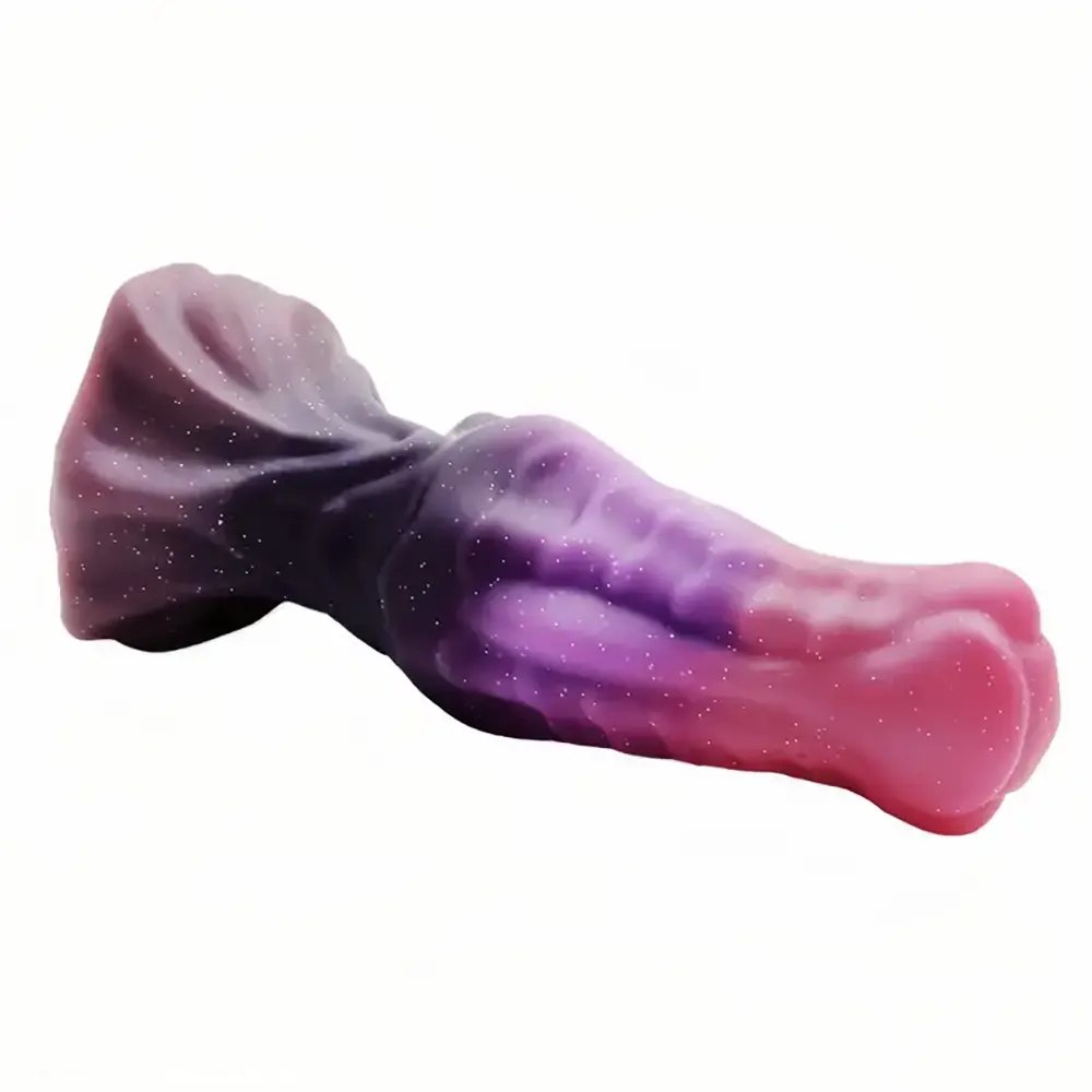 Pink purple black glitter ombre fantasy dildo, photo 6