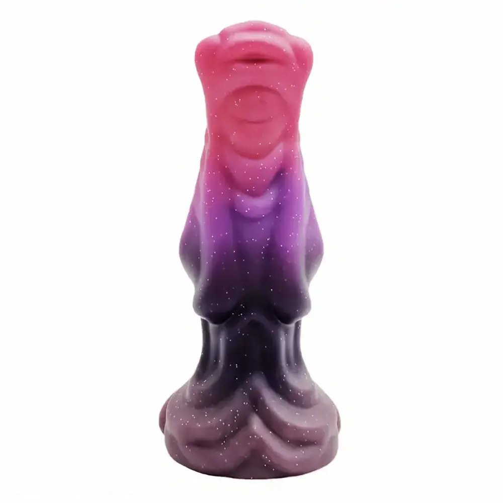 Pink purple black glitter ombre fantasy dildo, photo 7