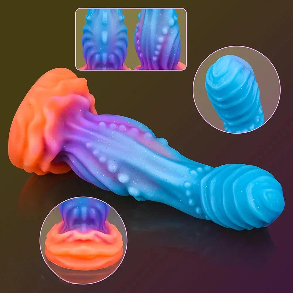 Swirled glitter fantasy dildo, photo 5