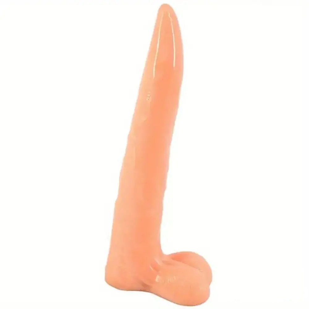 Glossy PVC realistic dildo with tapered head, photo 7