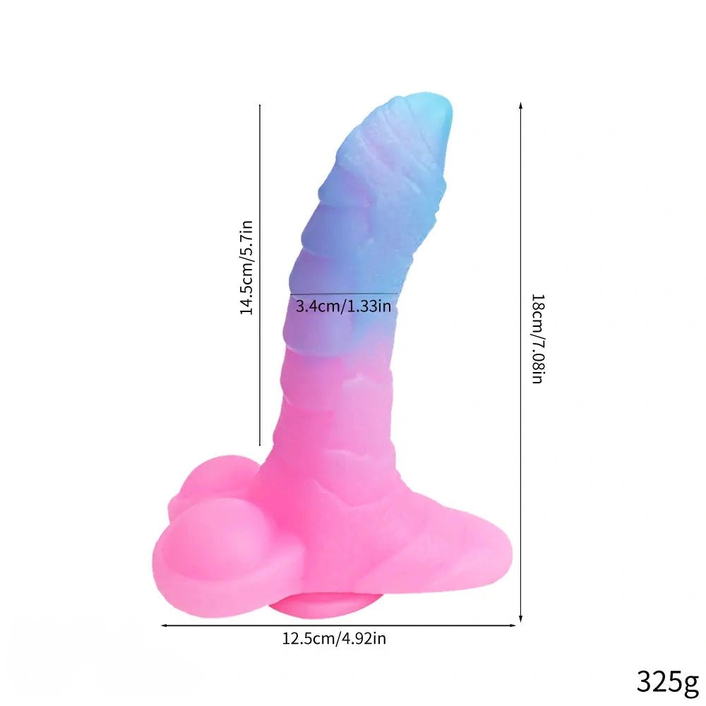 luminous B dragon-style luminous fantasy dildo with scaled texture
