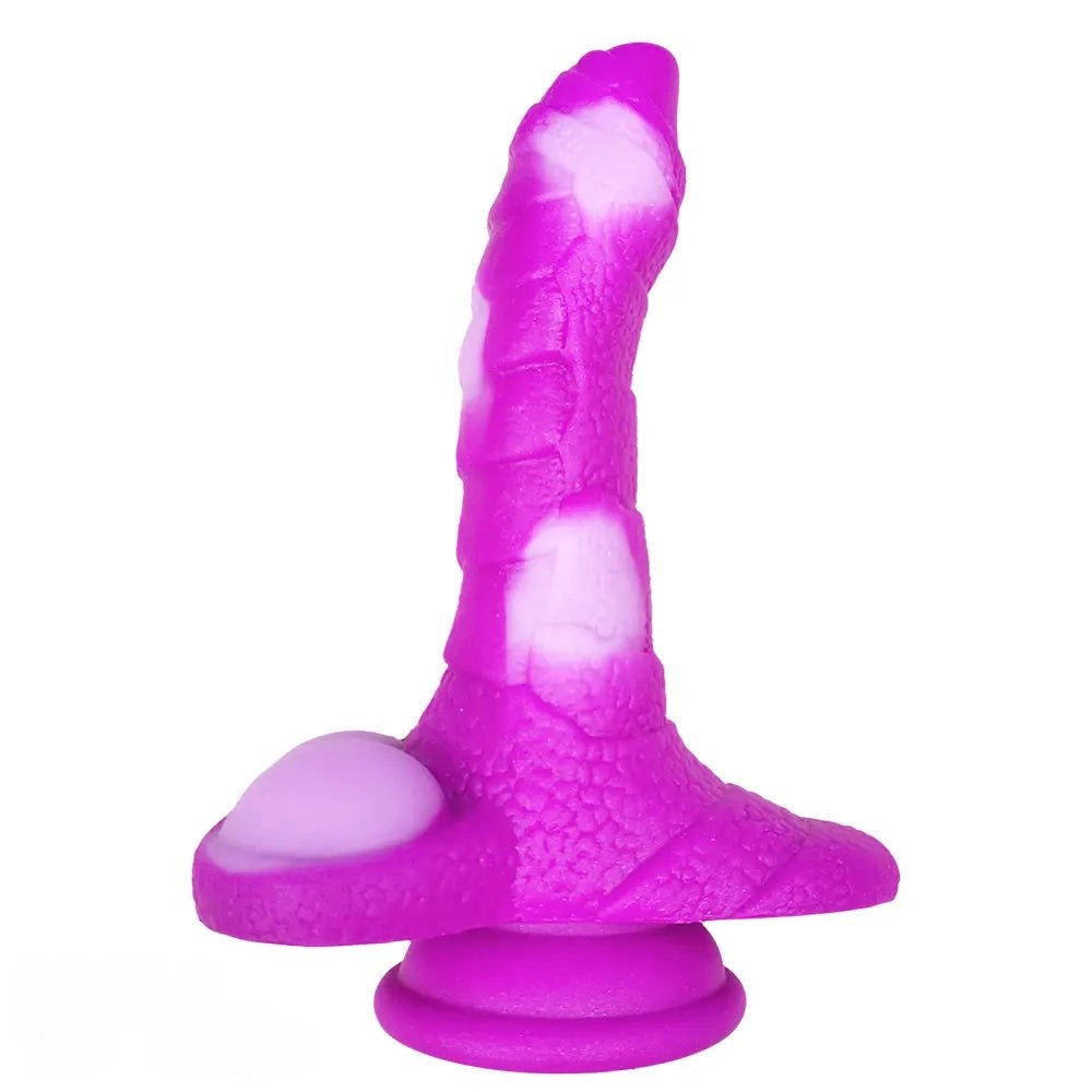 non-luminous A dragon-style luminous fantasy dildo with scaled texture