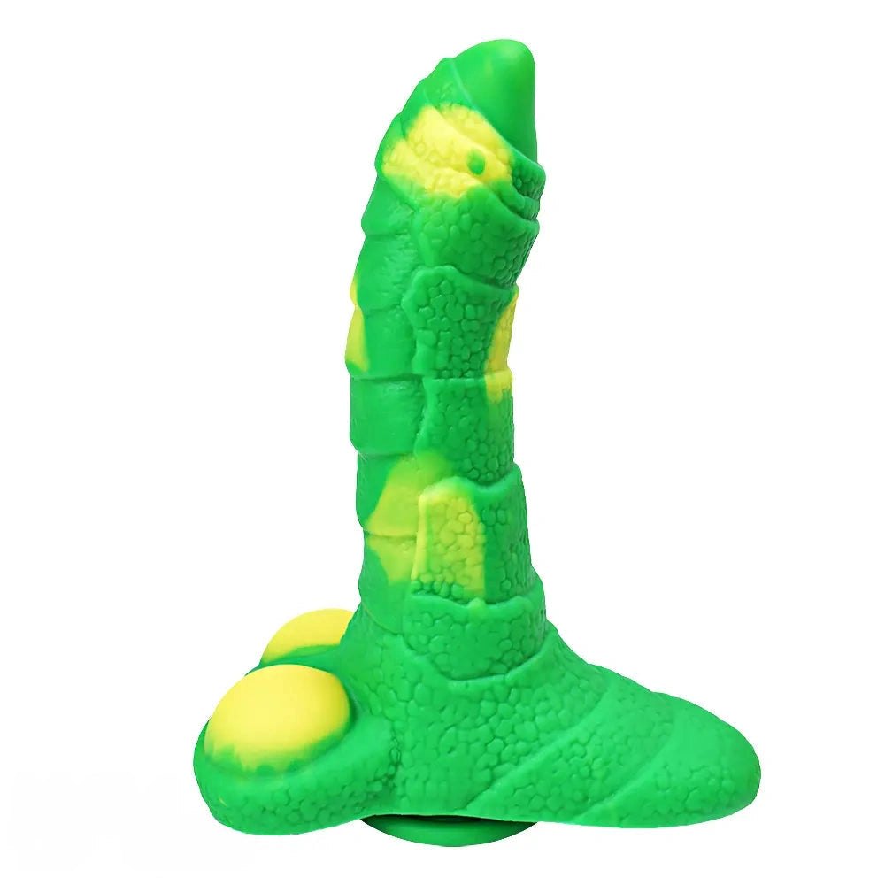 non-luminous C dragon-style luminous fantasy dildo with scaled texture