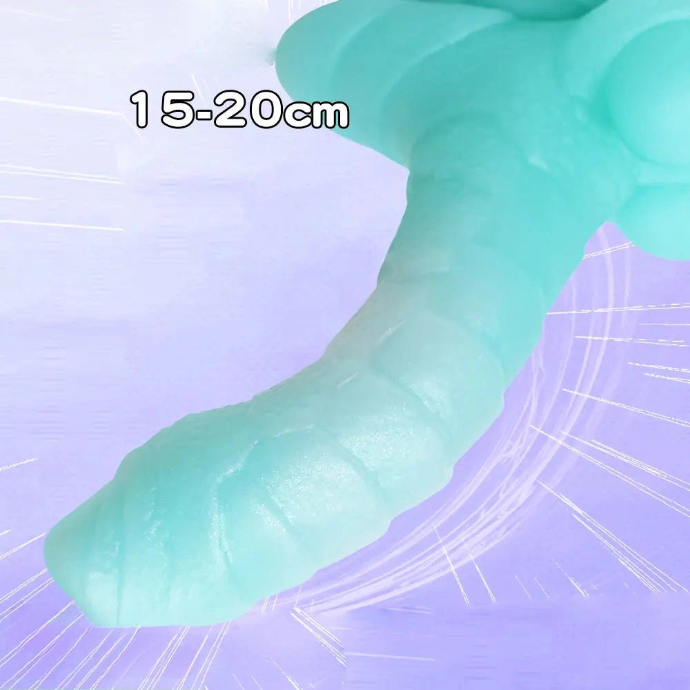 Dragon-style luminous fantasy dildo with scaled texture, photo 11