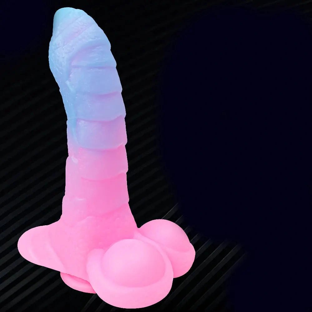 Dragon-style luminous fantasy dildo with scaled texture, photo 12