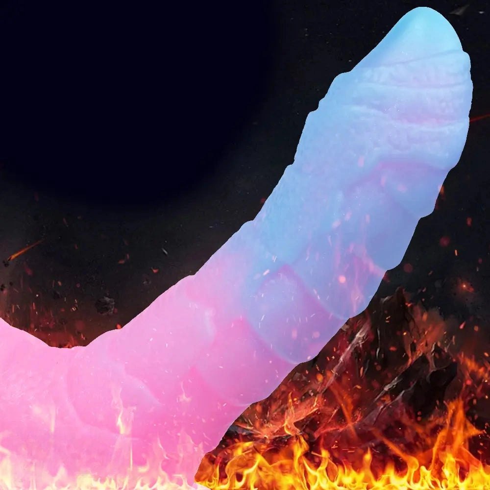 Dragon-style luminous fantasy dildo with scaled texture, photo 8