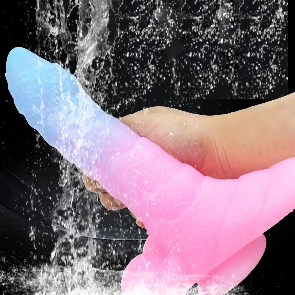 Dragon-style luminous fantasy dildo with scaled texture, photo 9