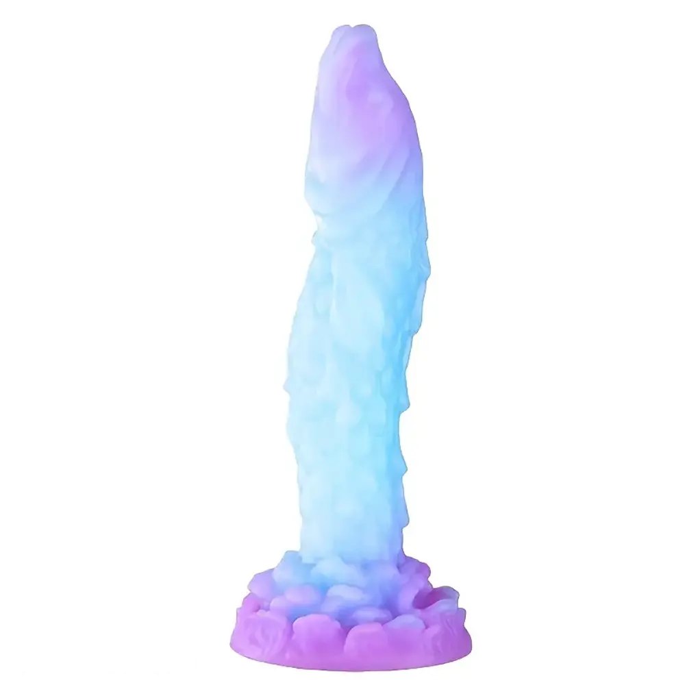 Glowing gradient silicone fantasy dildo, photo 1