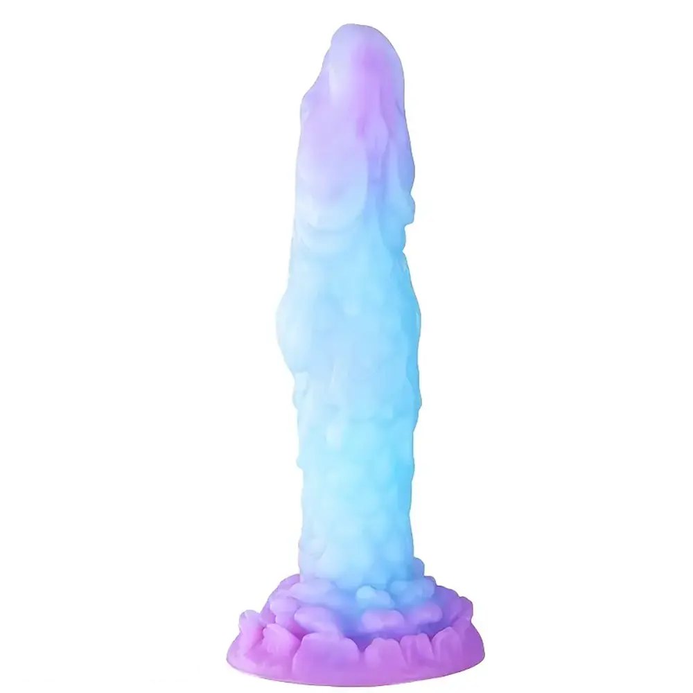 Glowing gradient silicone fantasy dildo, photo 2