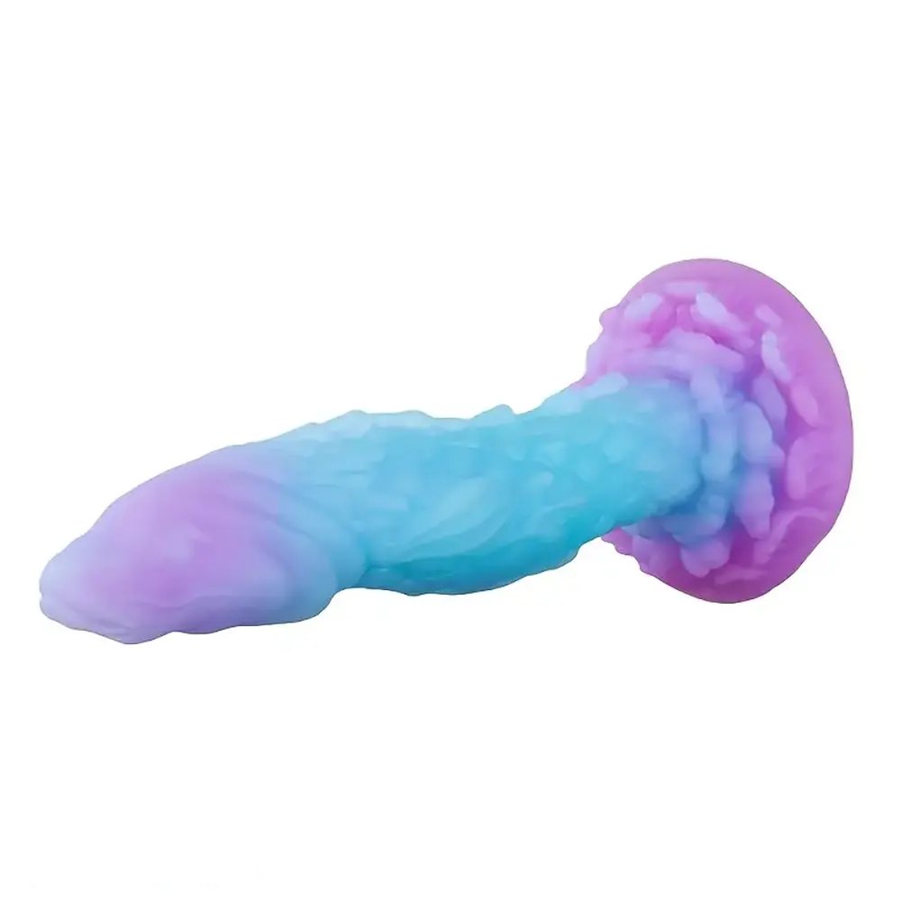 Glowing gradient silicone fantasy dildo, photo 3