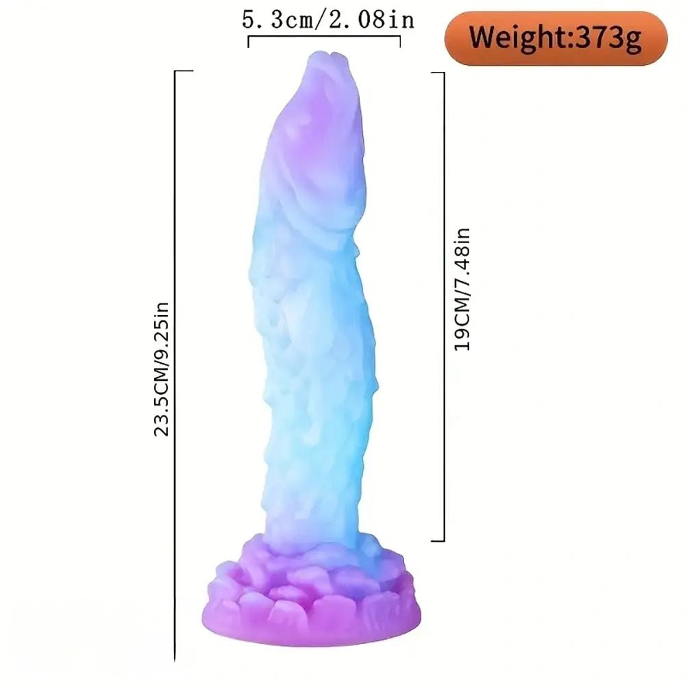 Glowing gradient silicone fantasy dildo, photo 6