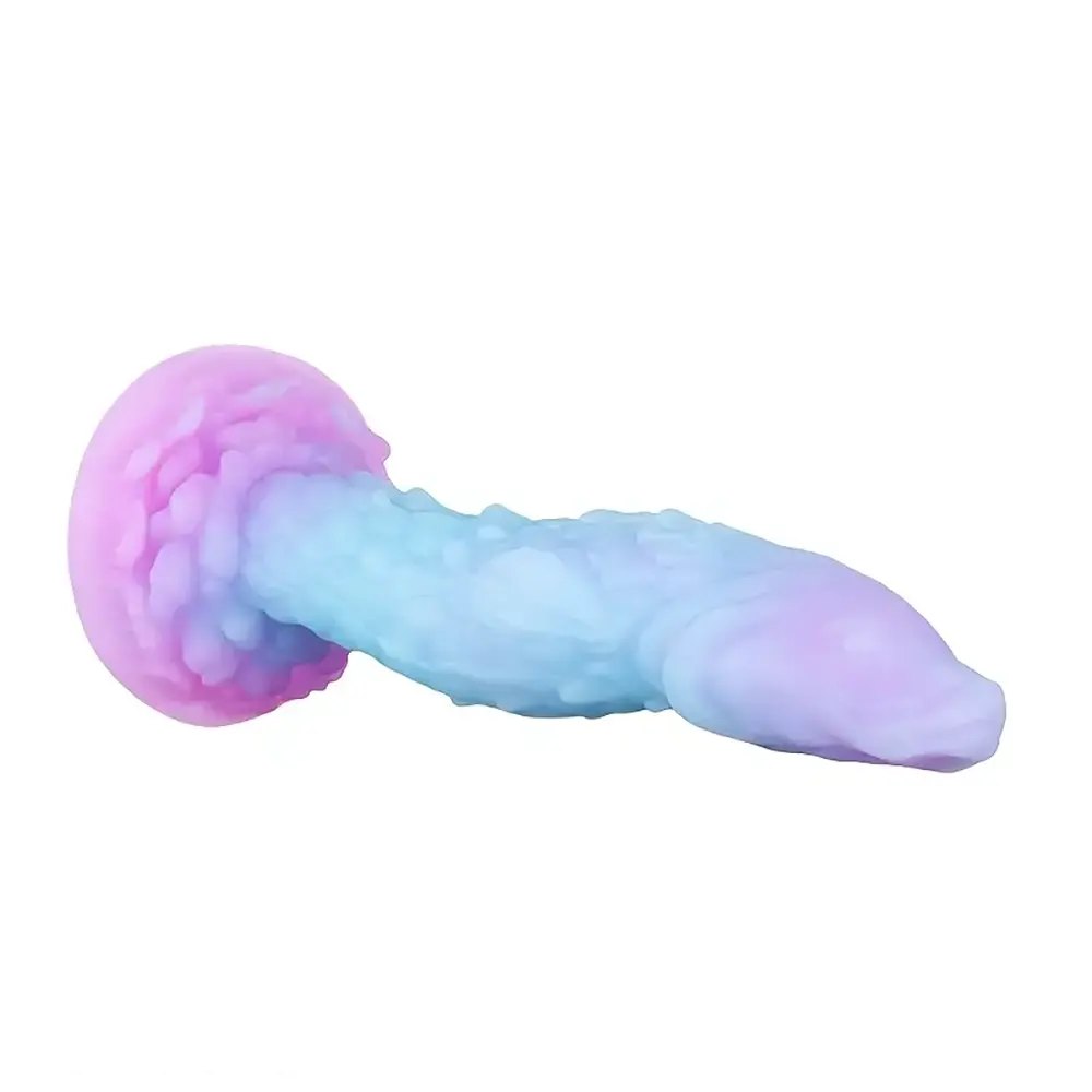 Glowing gradient silicone fantasy dildo, photo 7