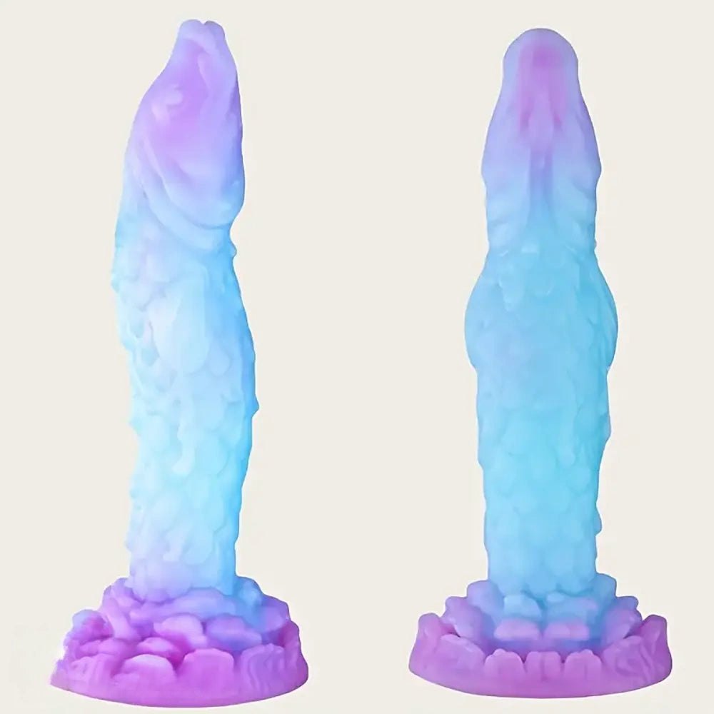 Glowing gradient silicone fantasy dildo, photo 8