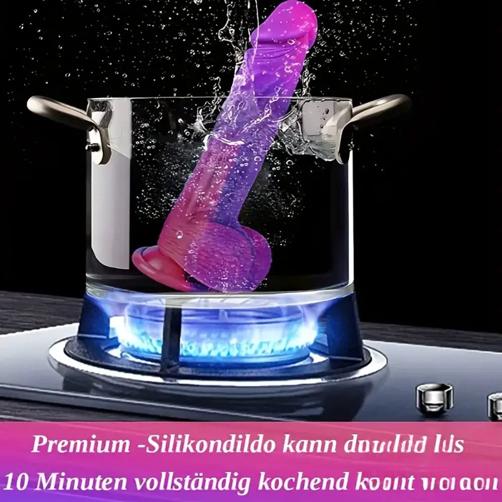 Purple pink gradient suction cup silicone dildo, photo 4