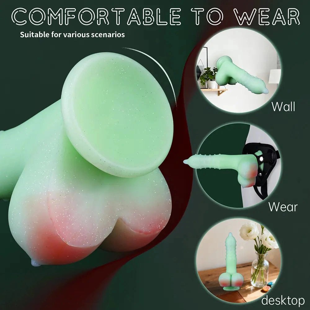 Green glow monster dildo, photo 8