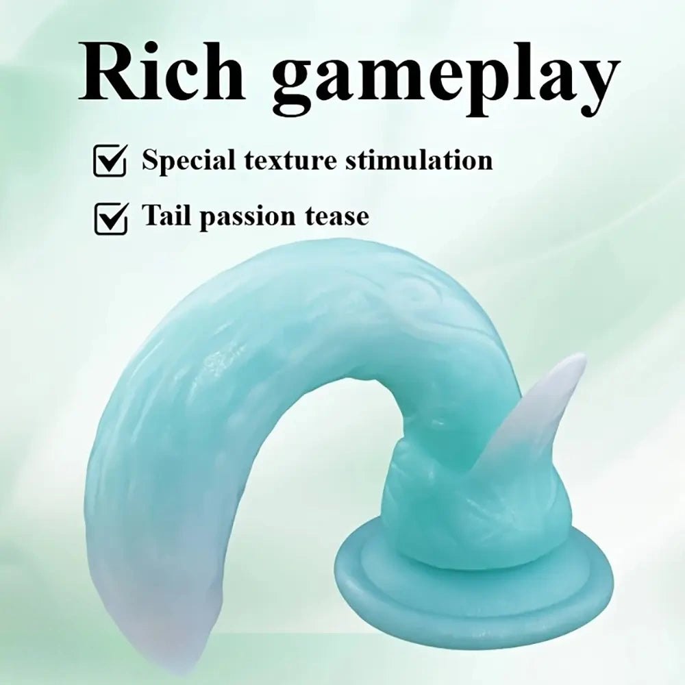 Purple glow in the dark silicone dildo, photo 2