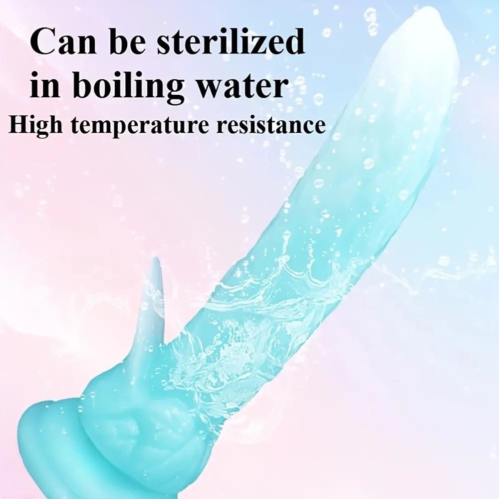 Purple glow in the dark silicone dildo, photo 6