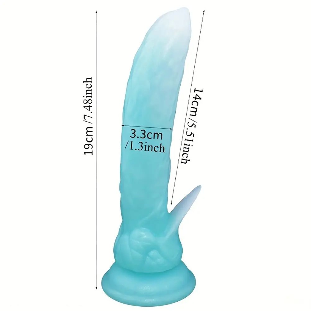 Purple glow in the dark silicone dildo, photo 7
