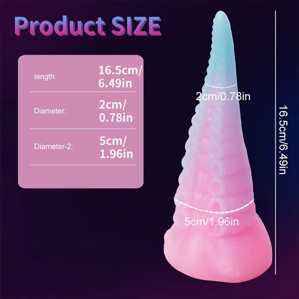luminous A pink and blue glow in the dark tentacle dildo