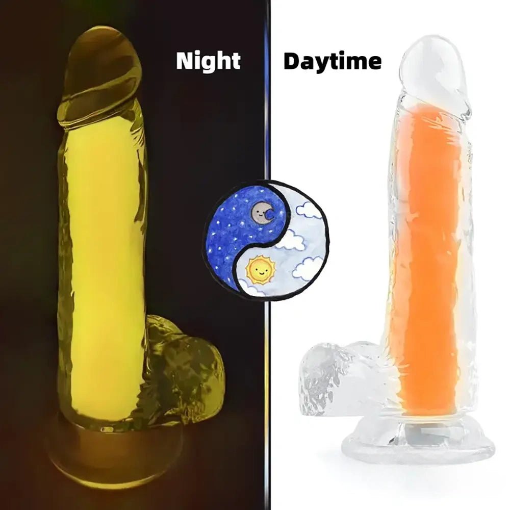 Glow in the dark clear jelly dildo, photo 3