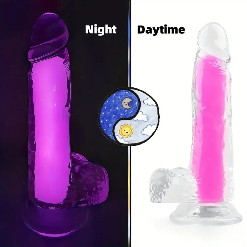 Glow in the dark clear jelly dildo, photo 5