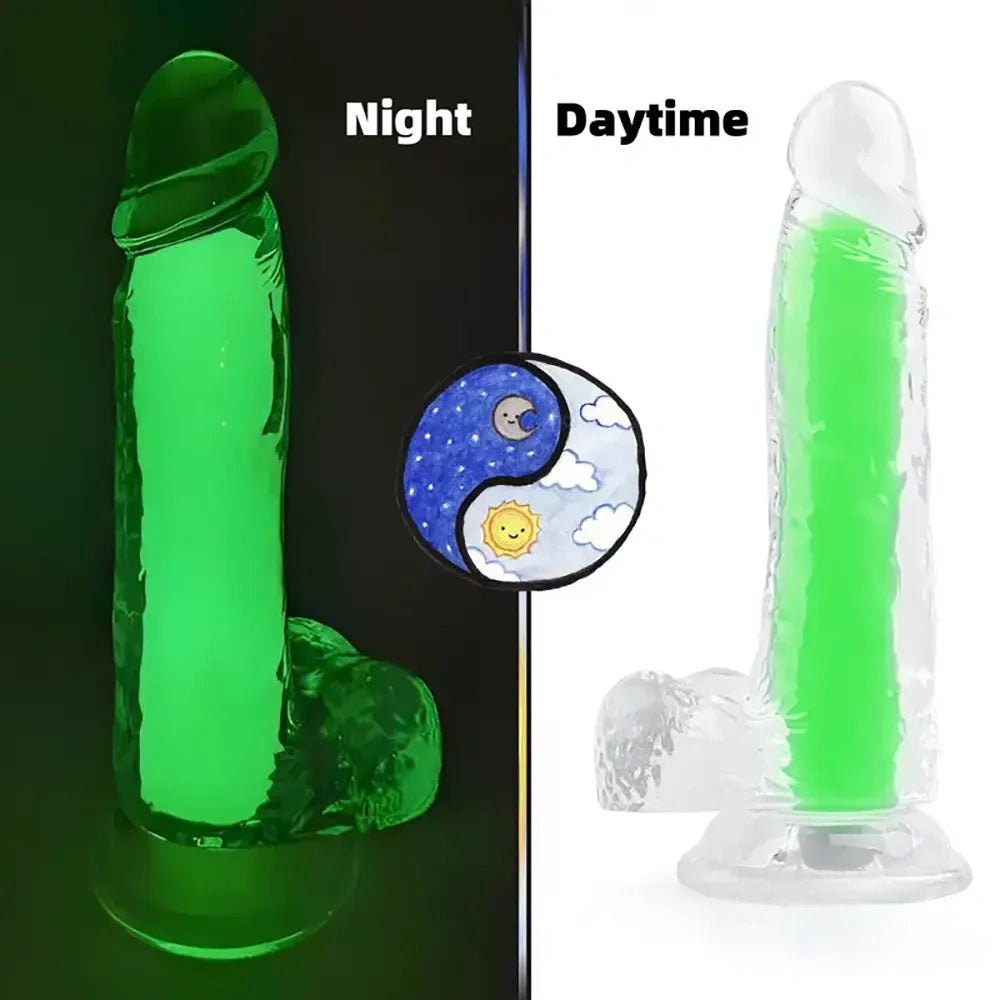 Glow in the dark clear jelly dildo, photo 6