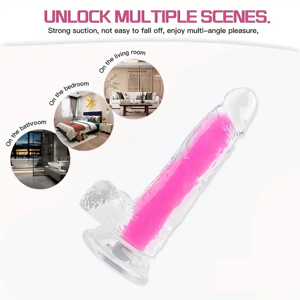 Glow in the dark clear jelly dildo, photo 8