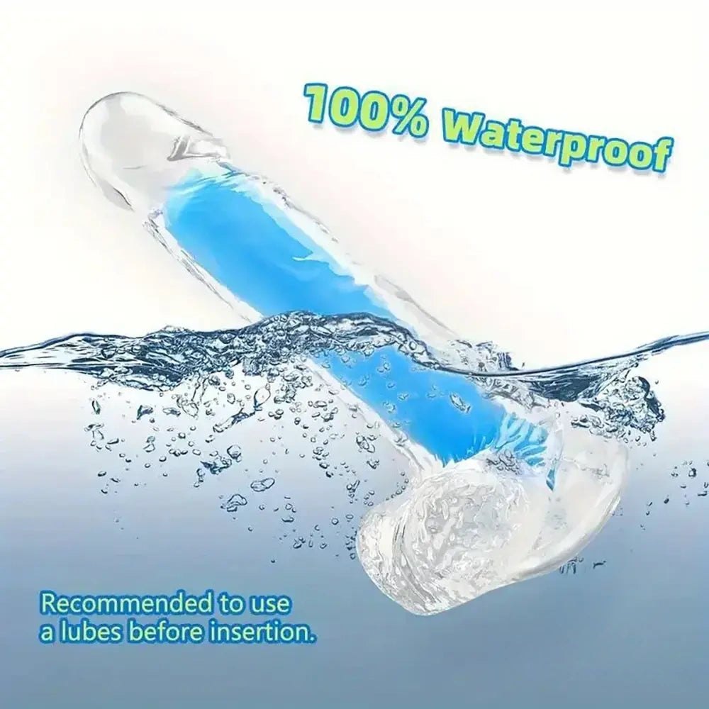 Glow in the dark clear jelly dildo, photo 9