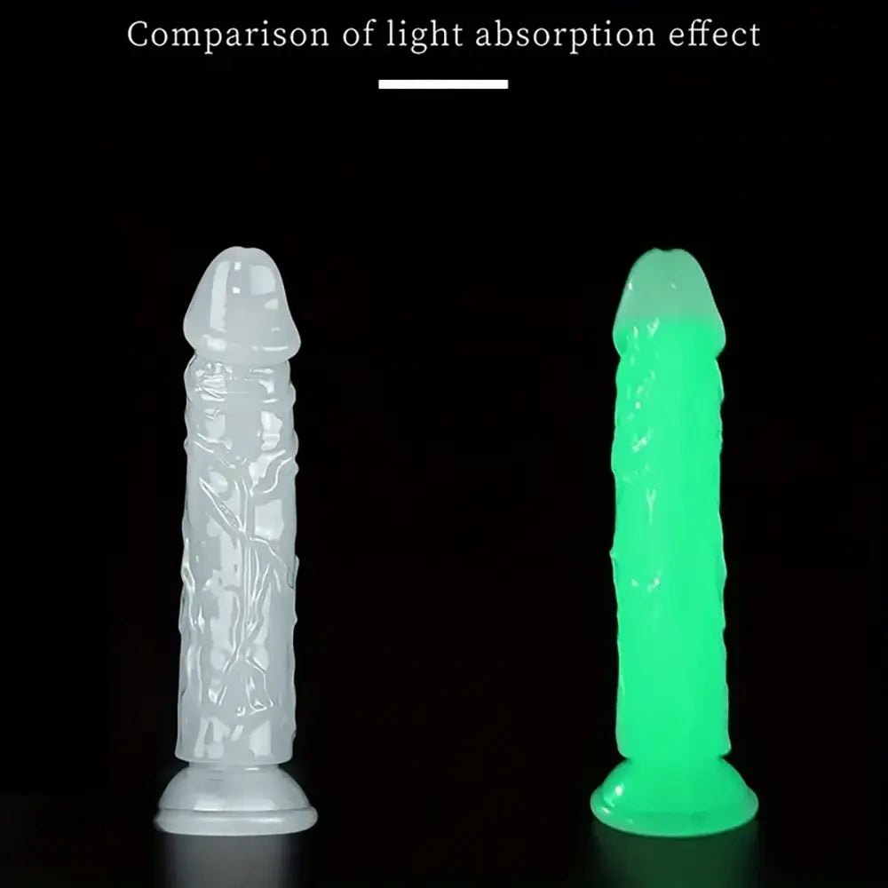 Glow in the dark textured tpe dildo, photo 2