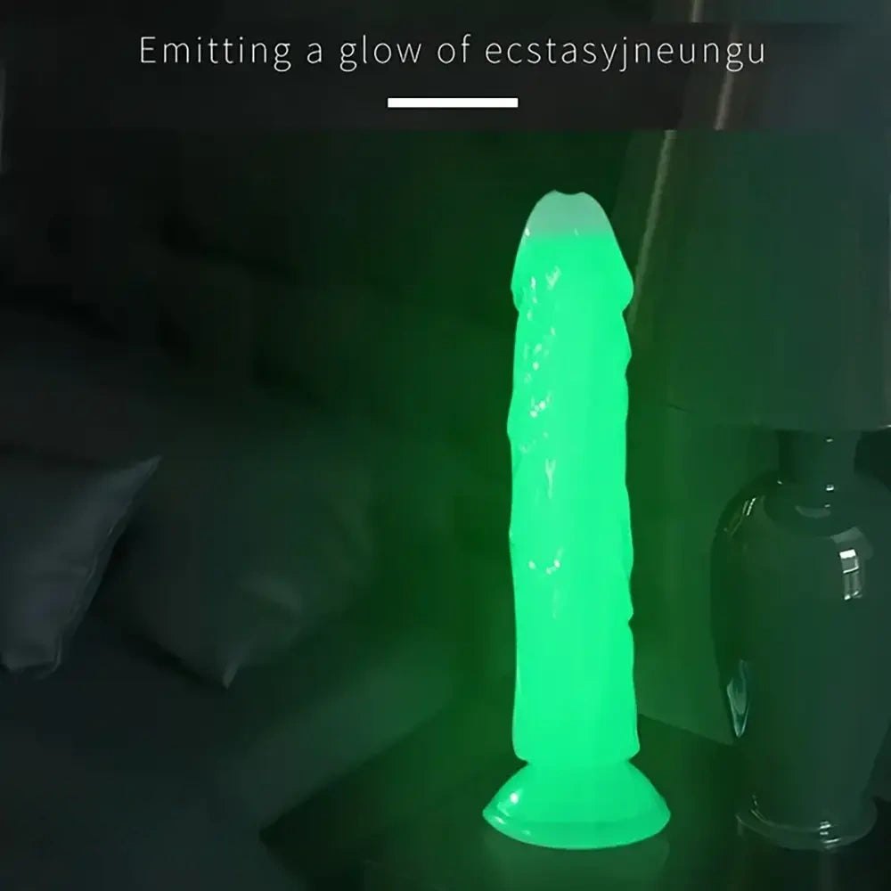 Glow in the dark textured tpe dildo, photo 3