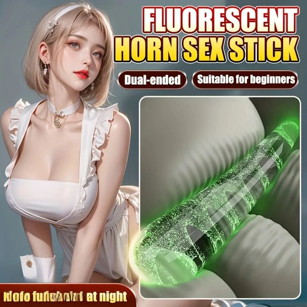 Clear glow-in-the-dark glass dildo, photo 1