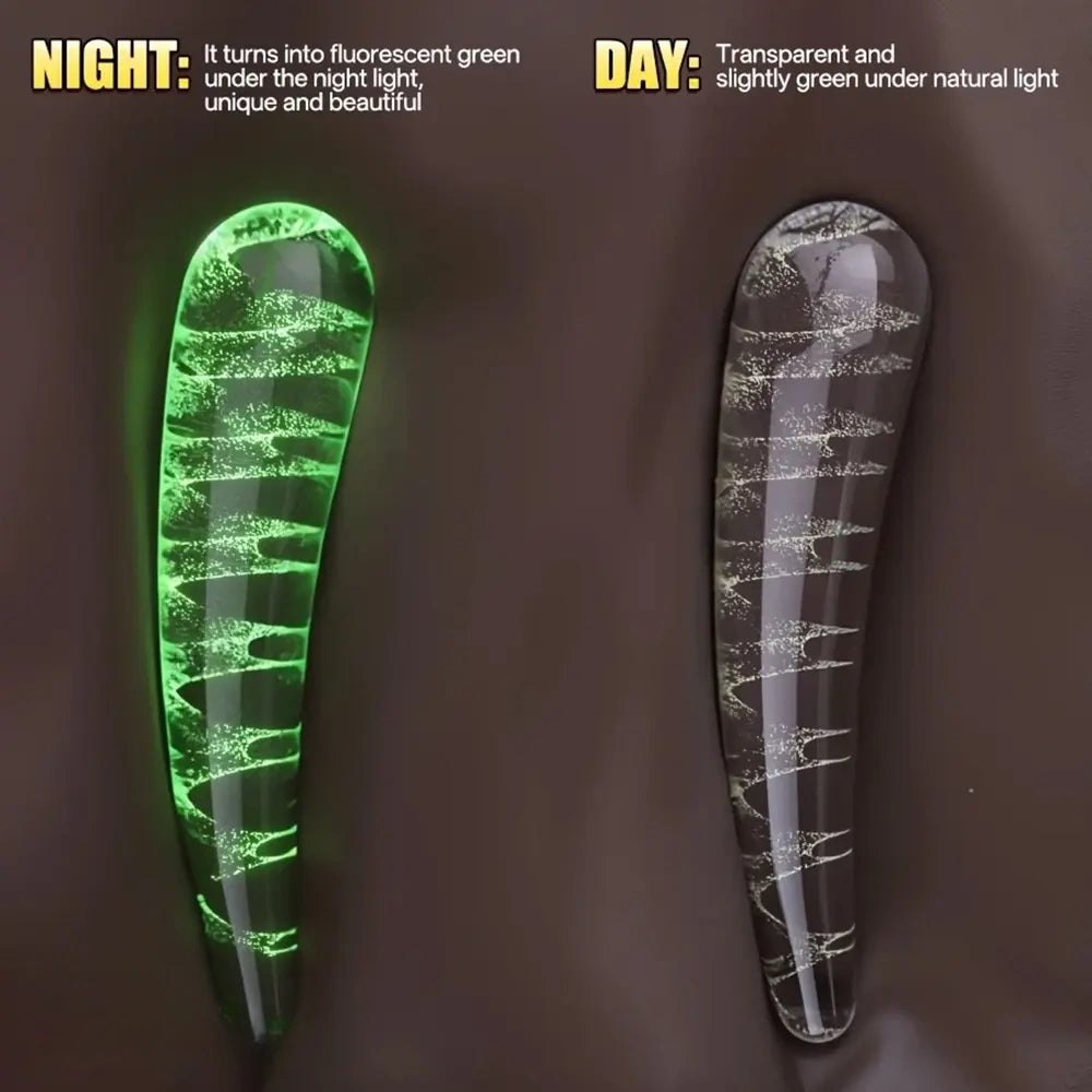 Clear glow-in-the-dark glass dildo, photo 2