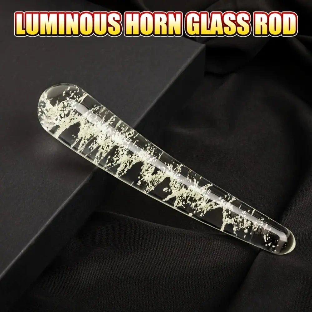 Clear glow-in-the-dark glass dildo, photo 4