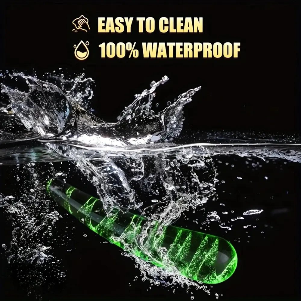 Clear glow-in-the-dark glass dildo, photo 5