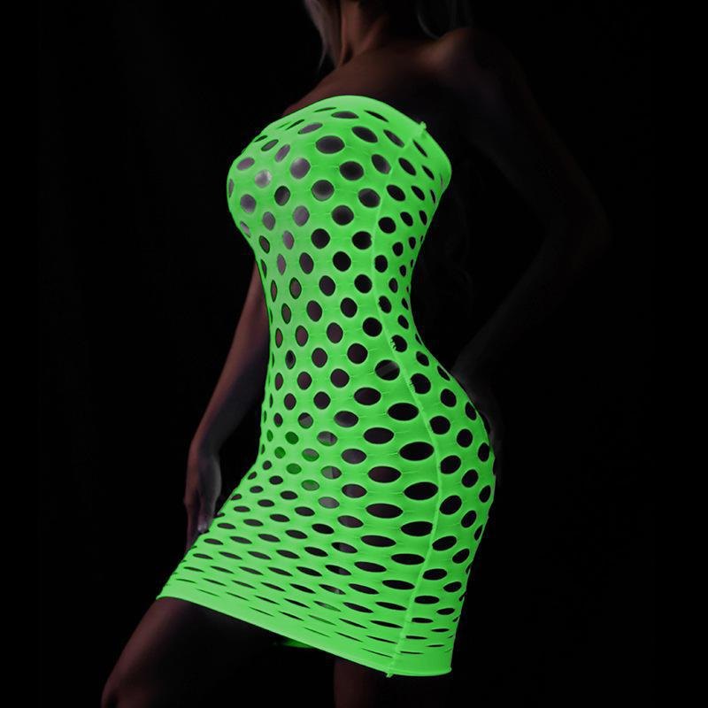 Glow in the dark mesh cutout bodystocking, photo 10