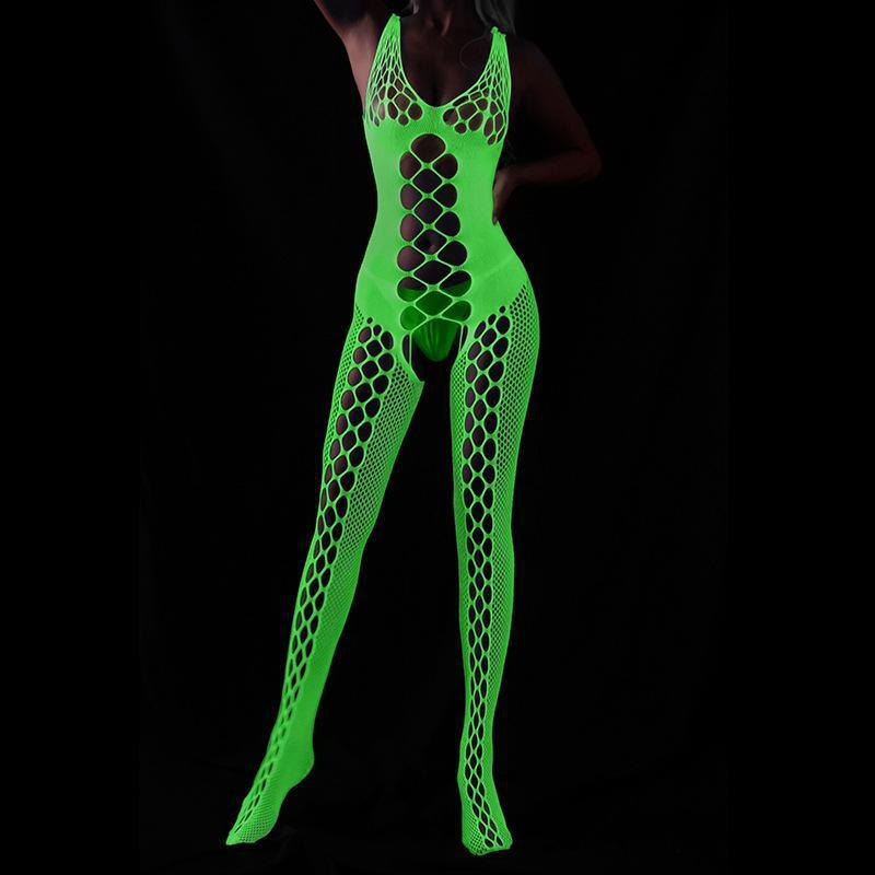 Glow in the dark mesh cutout bodystocking, photo 9