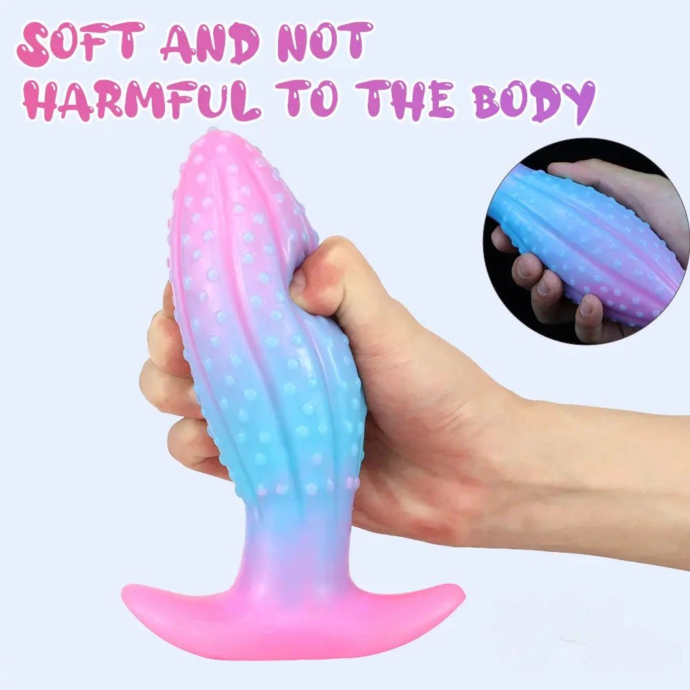 Glow in the dark colorful silicone anal plug, photo 3