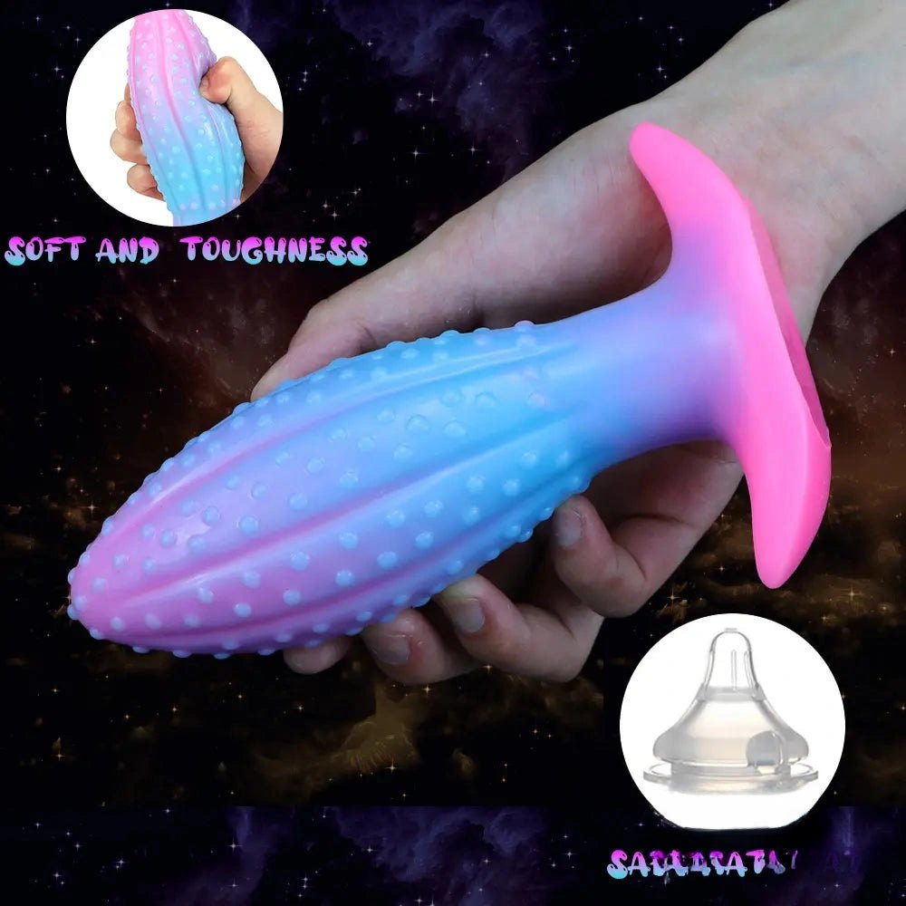 Glow in the dark colorful silicone anal plug, photo 5
