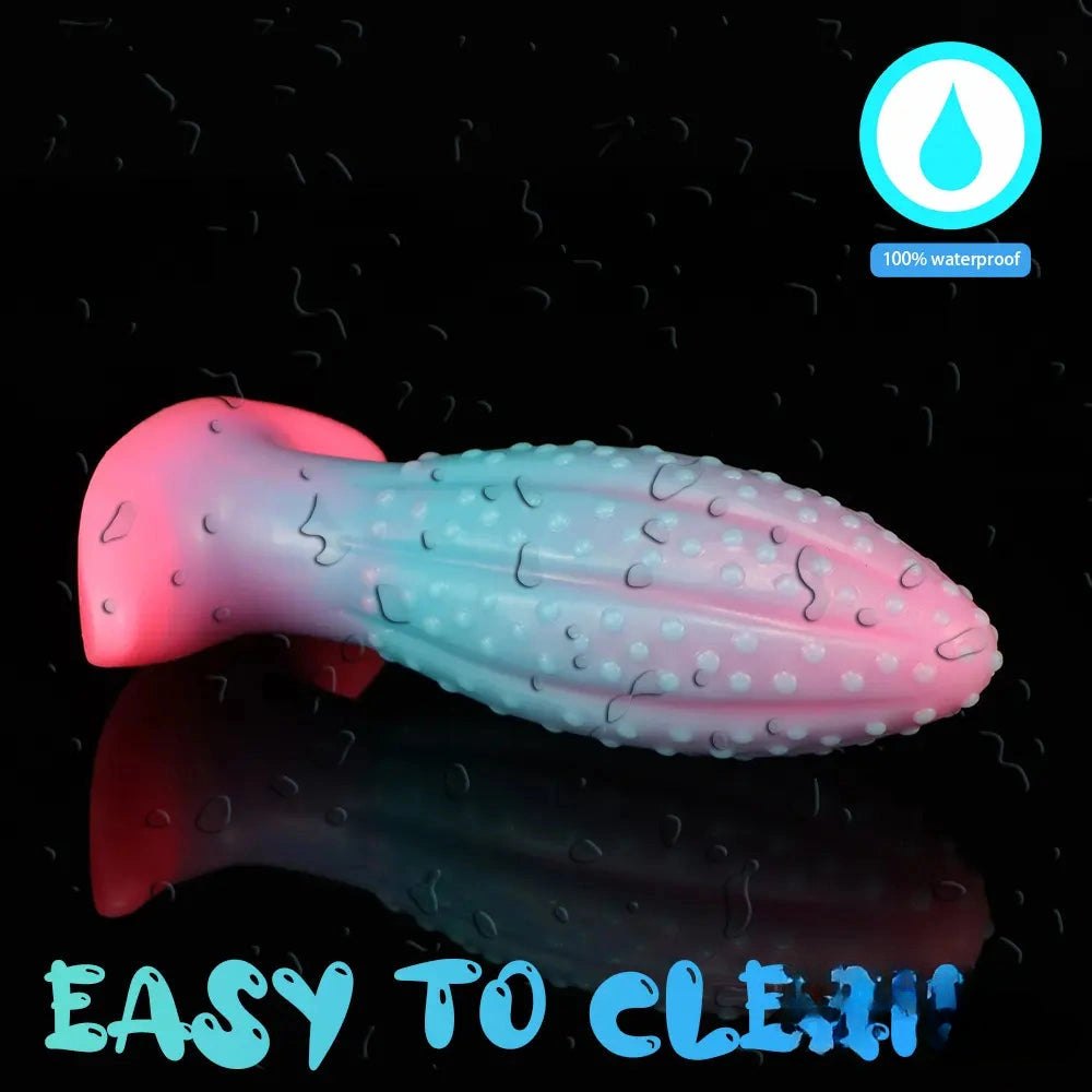 Glow in the dark colorful silicone anal plug, photo 6