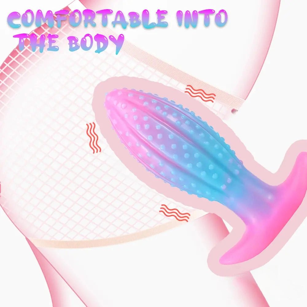 Glow in the dark colorful silicone anal plug, photo 7