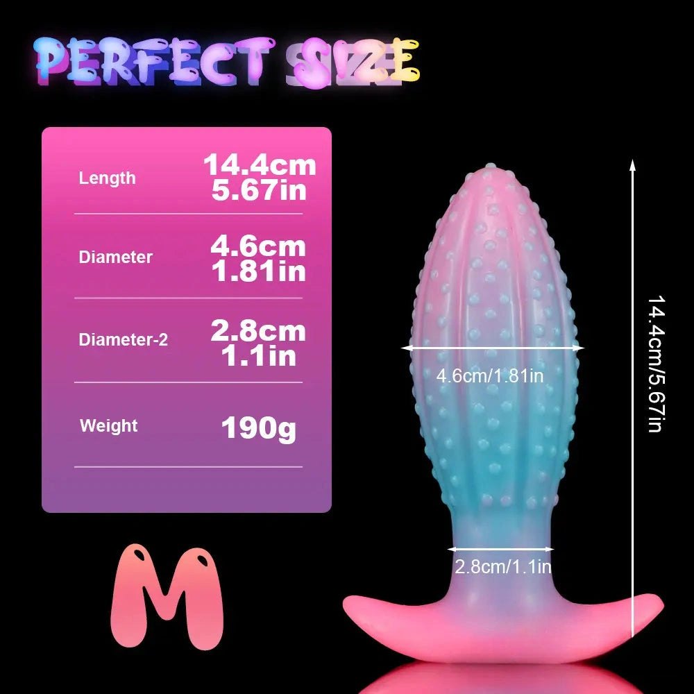 Glow in the dark colorful silicone anal plug, photo 8