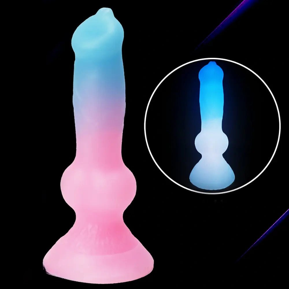 Luminous silicone knotted dog dildo, photo 1