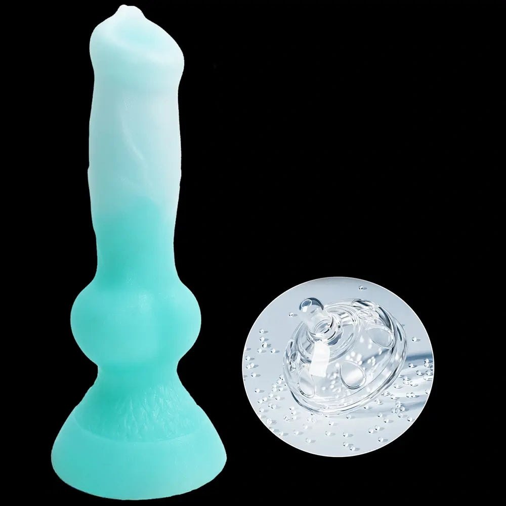 Luminous silicone knotted dog dildo, photo 10